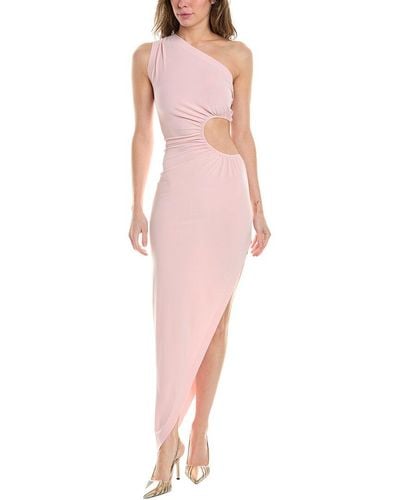 Norma Kamali One-shoulder Sunburst Gown - Pink