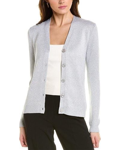 St. John Lurex Cardigan - White