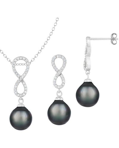 Splendid Silver 9-10mm Pearl Jewelry Set - Multicolor