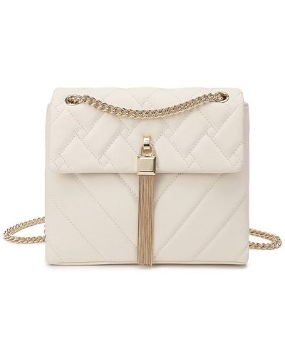 Tiffany & Fred Paris Quilted Leather Tassel Crossbody - Natural