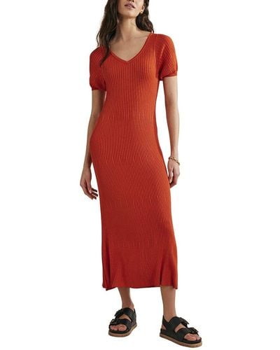 Boden Angled Empire Knitted Dress - Red