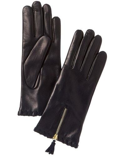Portolano Wool-lined Leather Gloves - Blue
