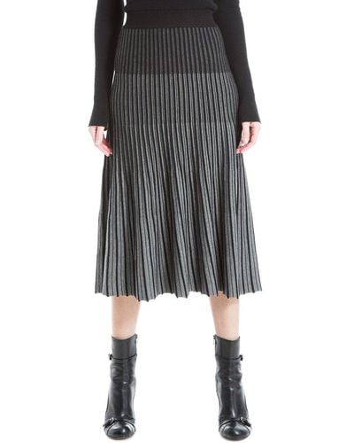 Max Studio Pleated Aline Sweater Skirt - Black