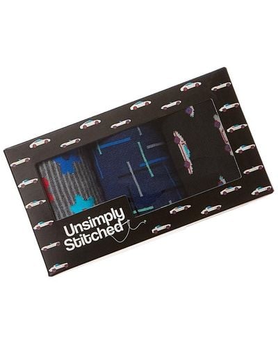 Unsimply Stitched 3pk Socks Gift Box - Blue
