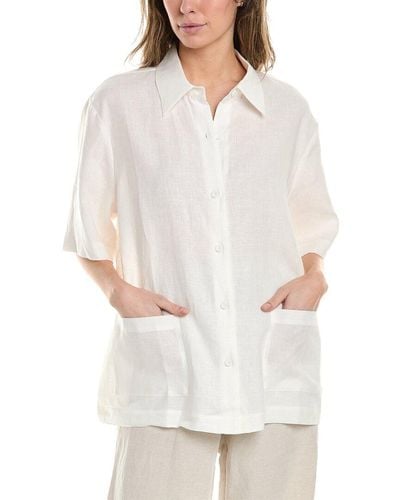 Cynthia Rowley Isola Linen Camp Shirt - White