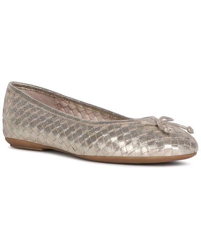 Geox Palmaria Leather Ballerina Flat - Grey