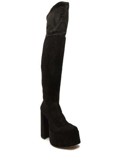 SCHUTZ SHOES Shirley Leather Over The Knee Boot - Black