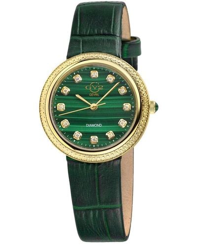 Gv2 's Arezzo Green Malachite Diamond Watch