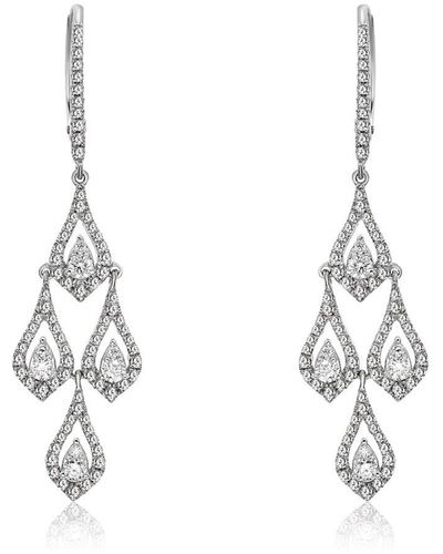 Diana M. Jewels Fine Jewelry 14k White Gold 0.88 Ct. Tw. Diamond Earrings - Metallic