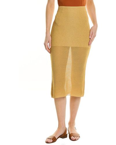 WeWoreWhat Knit Midi Skirt - Yellow