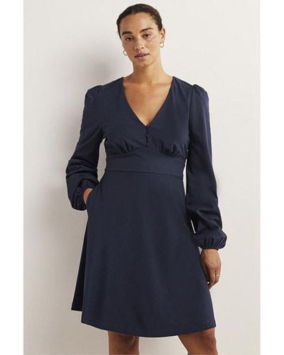 Boden V-neck Jersey Tea Dress - Blue
