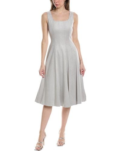 Tahari Panelled A-line Dress - Grey