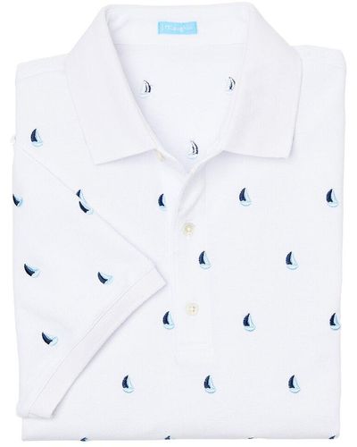 J.McLaughlin Sailboat Caroll Polo Shirt - White