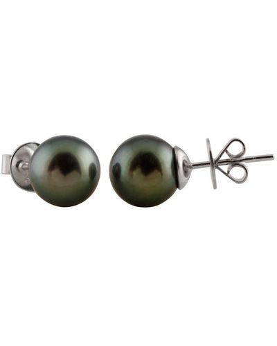 Splendid 14k 10-11mm Tahitian Pearl Drop Earrings - Green
