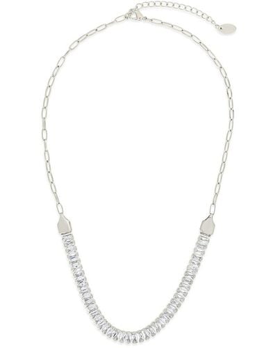 Sterling Forever Cz Sarai Chain Necklace - White