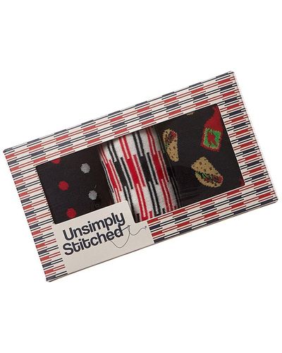 Unsimply Stitched 3pk Socks Gift Box - White