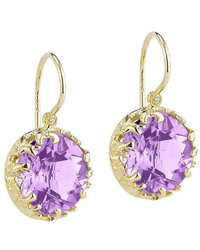 I. REISS Color Collection 14k 2.78 Ct. Tw. Diamond & Amethyst Earrings - Multicolor