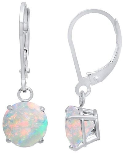 MAX + STONE Max + Stone Silver 1.00 Ct. Tw. Created Opal Dangle Earrings - White