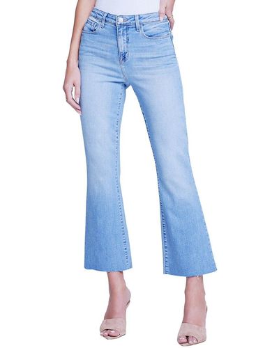L'Agence Kendra High-rise Crop Flare Jean - Blue