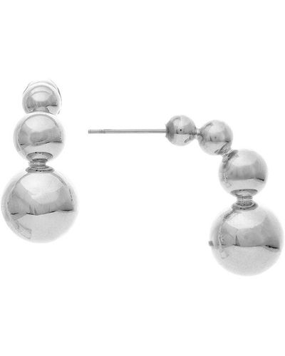 Rivka Friedman Rhodium Plated Beaded Earrings - Metallic