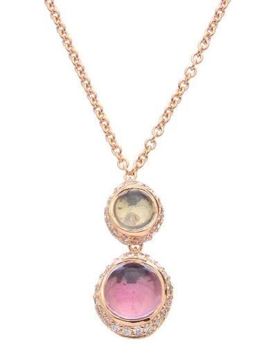 Marco Bicego Pianeti 18k Rose Gold 0.29 Ct. Tw. Diamond & Amethyst & Topaz Necklace - Pink