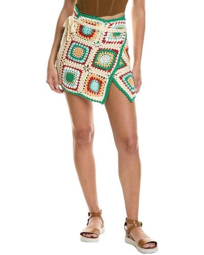 Elan Crochet Wrap Skirt - Green
