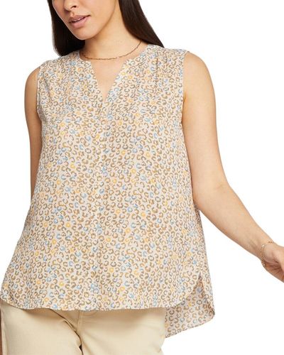 NYDJ Sleeveless Pintuck Blouse - Natural