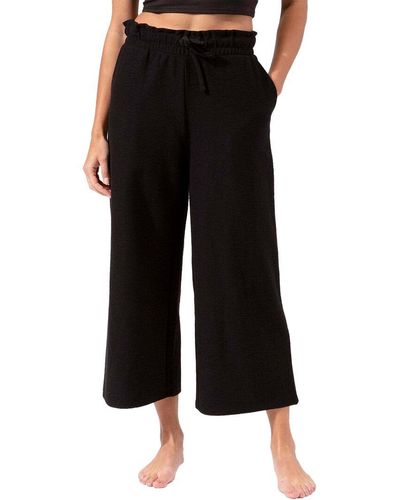 Threads For Thought Darielle Double Knit Slub Wide Leg Pant - Black