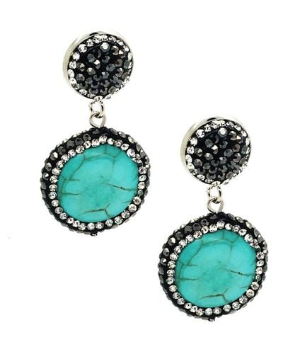 Eye Candy LA The Luxe Collection Turquoise Mia Drop Earrings - Green