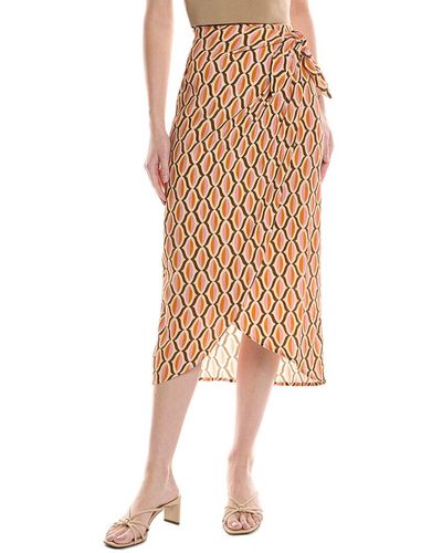 Velvet By Graham & Spencer Alisha Wrap Skirt - Orange