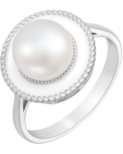 Splendid Silver 7-7.5mm Pearl Ring - White