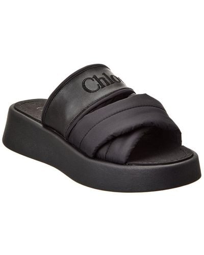 Chloé Mila Leather Platform Sandal - Black