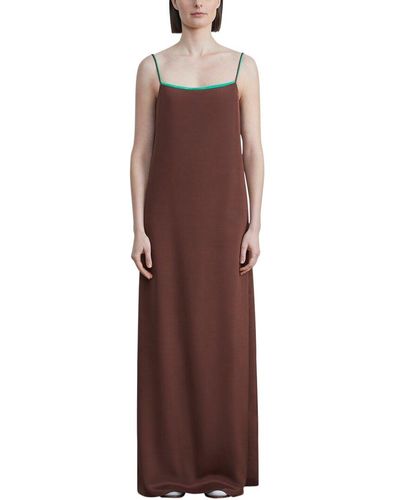 Lafayette 148 New York A-line Slip Silk-blend Dress - Brown