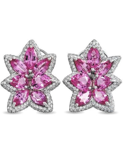 De Grisogono De Grisogono 18k 17.14 Ct. Tw. Diamond & Sapphire Earrings - Pink