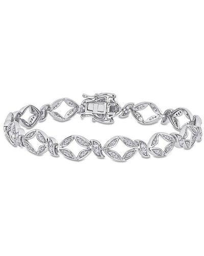 Rina Limor 10k 0.88 Ct. Tw. Diamond & White Sapphire Bracelet - Multicolor