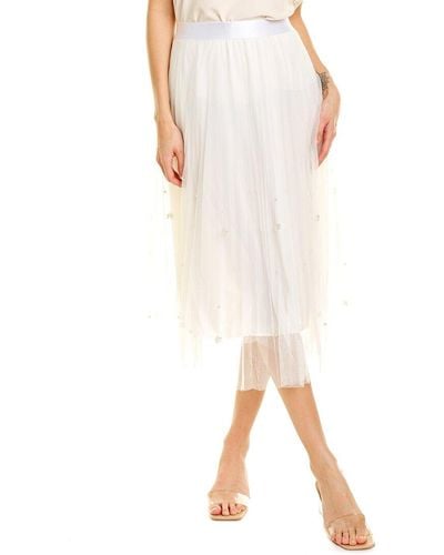 Eva Franco Lila Pearl Tulle Skirt - White