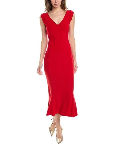 Norma Kamali Grace Mid-calf Fishtail Midi Dress - Red