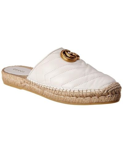 Gucci Double G Leather Espadrille - White