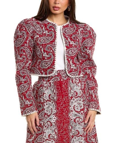 Sea Theodora Paisley Quilted Cropped Jacket - Red