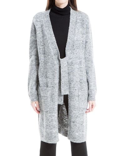 Max Studio Long Wool-blend Cardigan - Grey