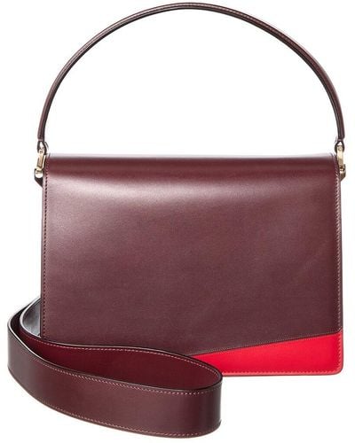 Valextra Swing Leather Shoulder Bag - Red