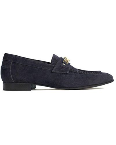 Reiss Lex Leather Loafer - Blue