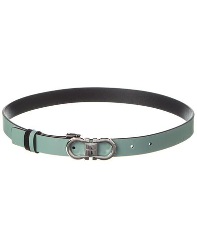Ferragamo Ferragamo Gancini Reversible & Adjustable Leather Belt - Green