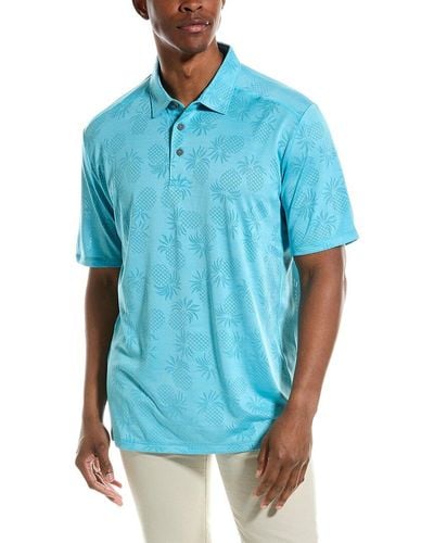 Tommy Bahama Pineapple Palm Coast Polo Shirt - Blue