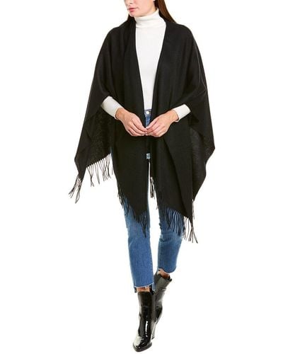 Portolano Fringe Wool-blend Shawl - Black