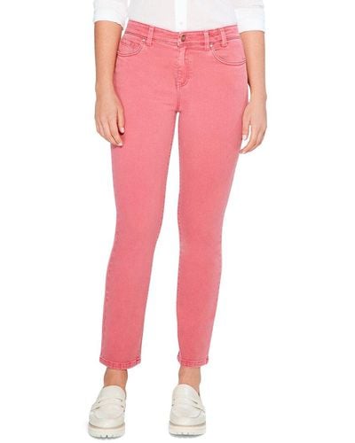 NIC+ZOE Nic+zoe Colored Mid Rise Straight Ankle Jean - Pink