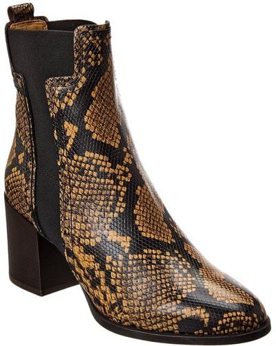 Tod's Snake-embossed Leather Bootie - Brown