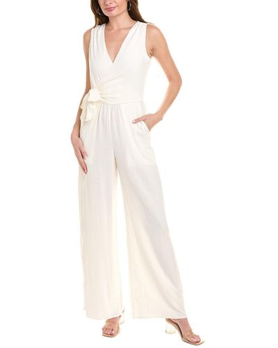 Splendid X Cella Jane Surplice Linen-blend Jumpsuit - White