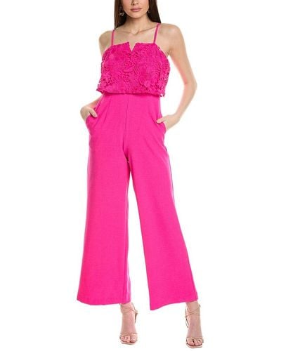 Julia Jordan Lace Jumpsuit - Pink