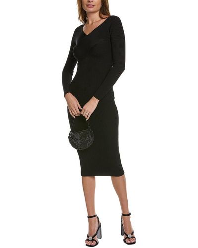 Alexia Admor Christy Crossover Ribbed Midi Dress - Black